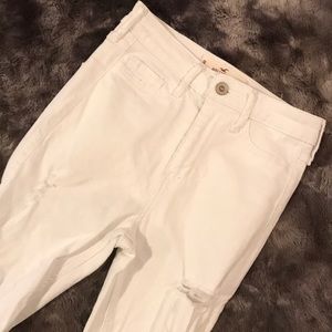 Hollister White Ripped Jeans